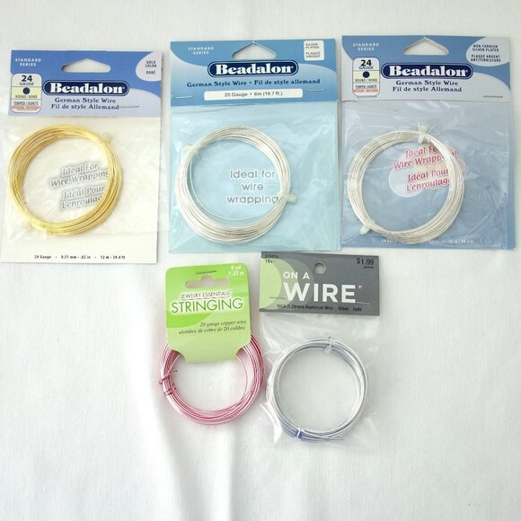 Wire Set 6 Pack 16GA 20GA & 24GA Silver Gold Rose Wire Wrapping Jewelry Supplies - Picture 1 of 6